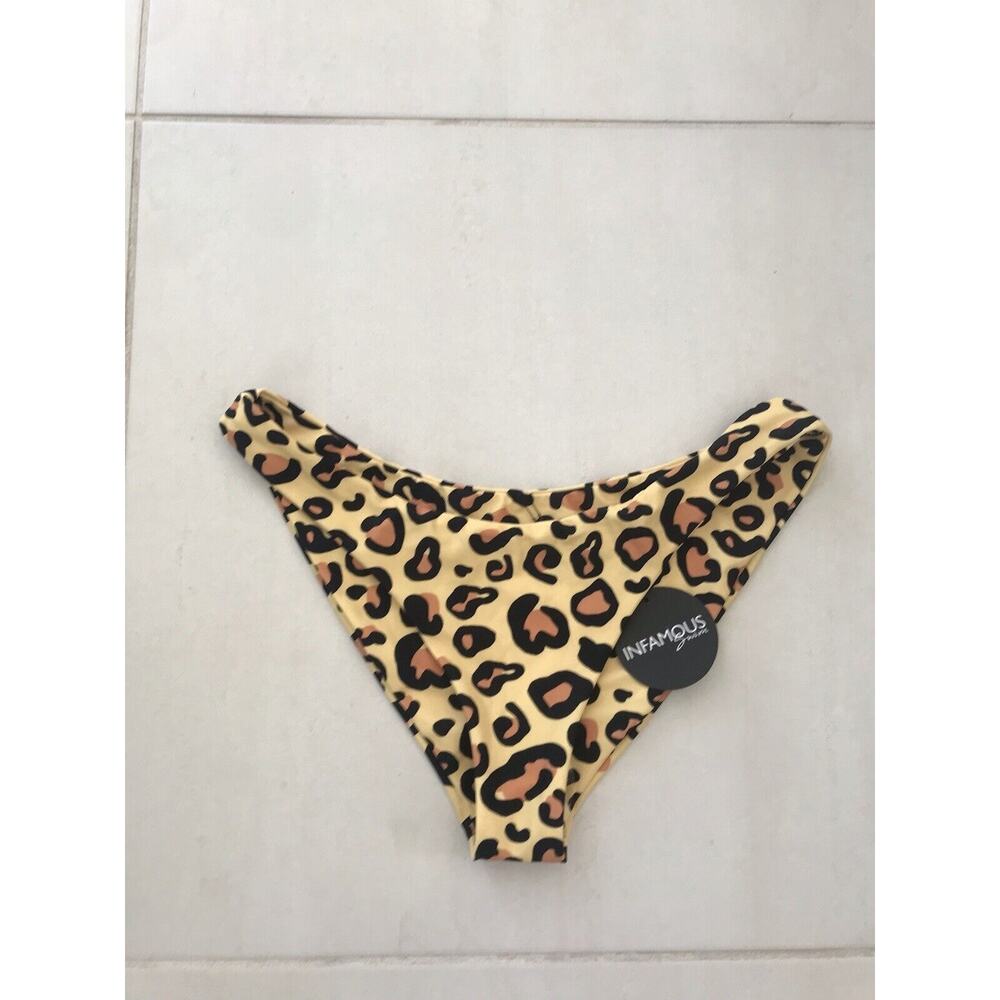 Infamous Swim Sun Leopard Radar High Cut Cheeky Bikini Bottoms
